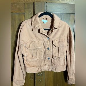 TopShop cropped soft adenine peach jacket